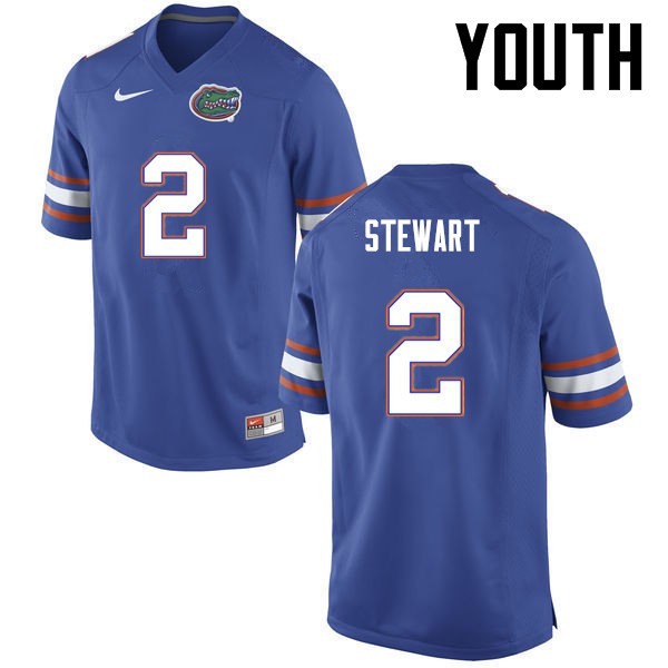 Florida Gators Youth #2 Brad Stewart College Football Jersey Blue